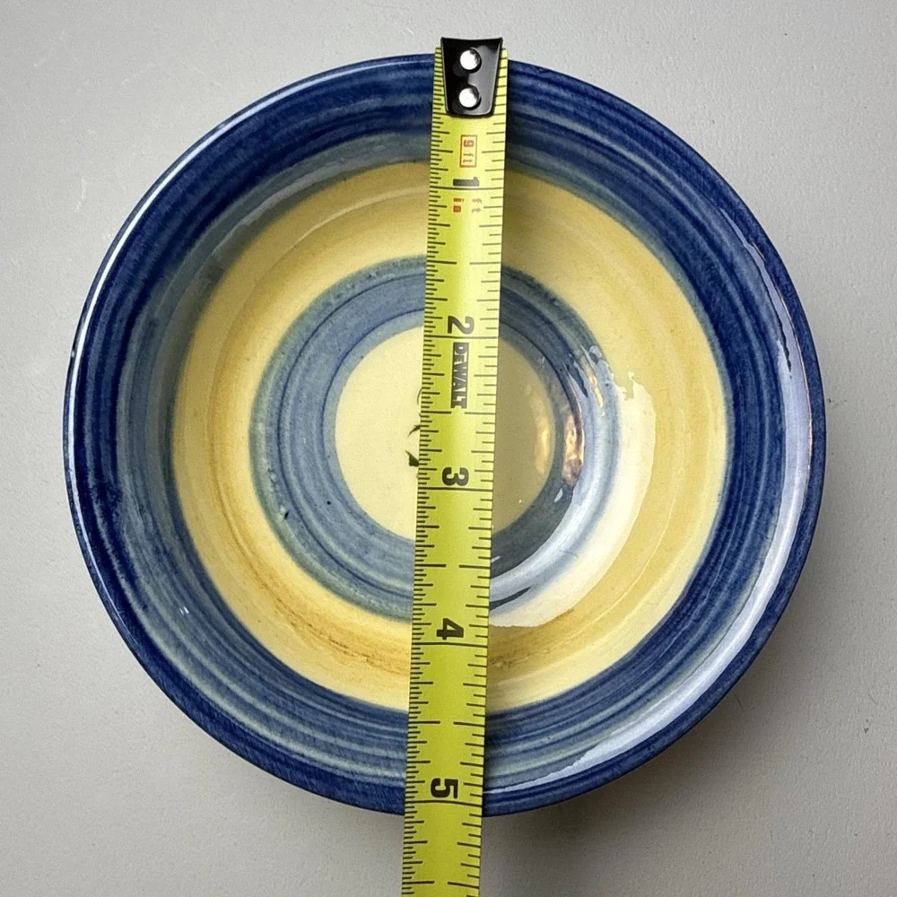 VTG Lou Pignatier Handmade Glazed Ceramic Pottery Mini Bowl x2 Made in France 5